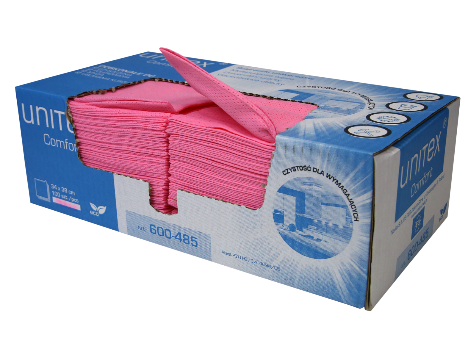 Unitex Comfort Pink Box 100 Ściereczek U48541